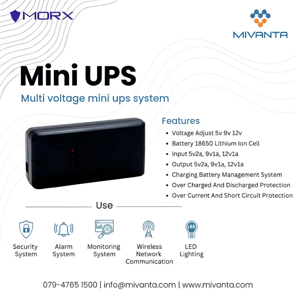 Mivanta MORX Mini DC UPS | Power Bank (2 Hours Backup) view 2